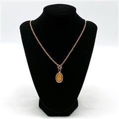 23K Yellow Gold Japanese Thai East Asia Amulet Pendant 21